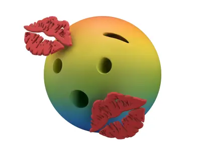 Hushed Face With Kiss Mark v1 006 Low-poly 3D model