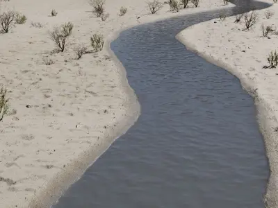 Desert River Generator Low-poly 3D model