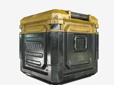Sci-Fi Industrial Crate Collection Game Ready PBR Textures Low-poly 3D model