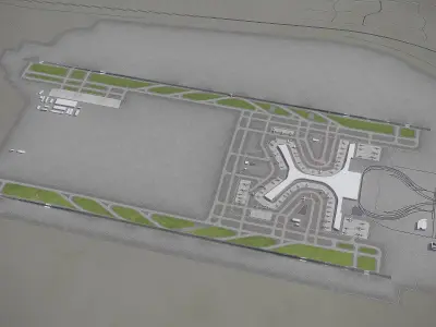 Kunming Changshui International Airport - KMG Low-poly 3D model
