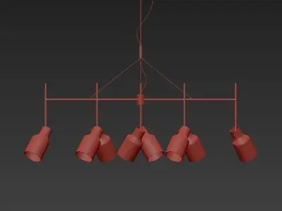 SUPER 8 chandelier made of metal and brass 3D model