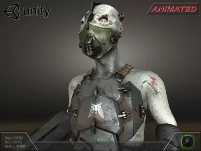 Cyber warrior 01--CyberOrk Low-poly 3D model