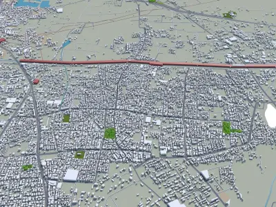 Vadodara India 30km AI Low-poly 3D model