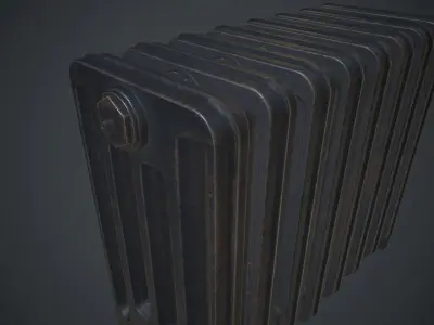 Old Radiator Low-poly 3D model