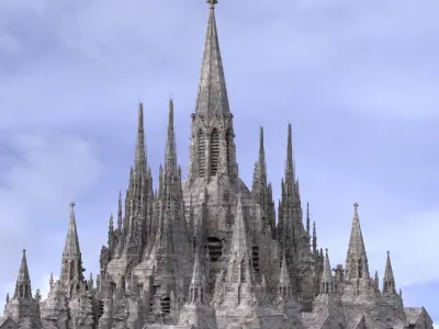 Art Deco Dark Fantasy Cathedral  3D model