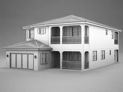  High def big Latin Hacienda Modern 2  3D model