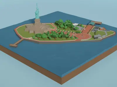 Statue of Liberty Low-poly 3D model