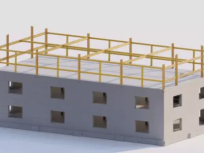 Structural engineering of Concrete frame buildings 3D model