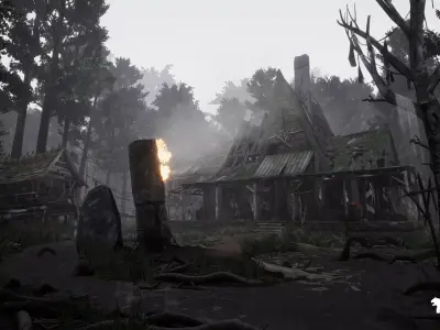 Witch Village Environment Low-poly 3D model