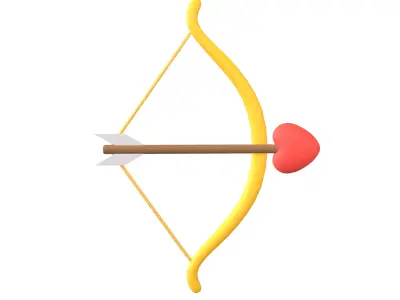 Cartoon Cupid Bow v1 001 Low-poly 3D model