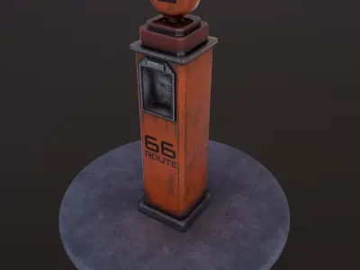 Low Poly Old Gas Pump Low-poly 3D model