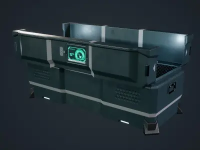 Animated Scifi Crate Low-poly 3D model