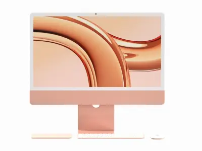 Apple iMac 2023 Orange 3D model