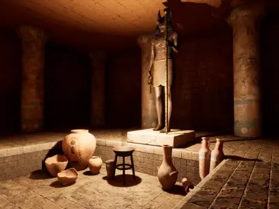 Modular Egypt Tomb Low-poly 3D model