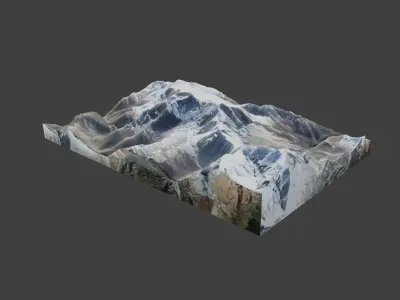 Annapurna II Mountain Low-poly 3D model