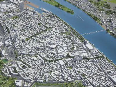 Mainz - 3D City Model Low-poly 3D model