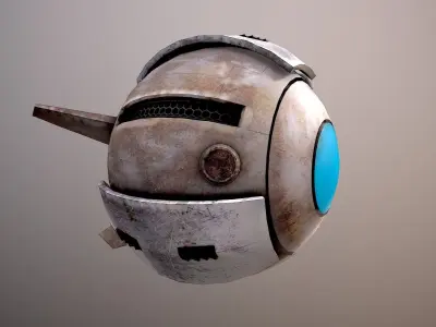 flying eyedrone Low-poly 3D model