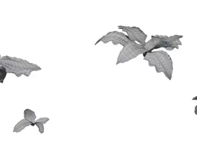 Stylized Groundleaf Cluster Pack  Low-poly 3D model