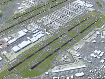 Atlanta Airport 12km Low-poly 3D model