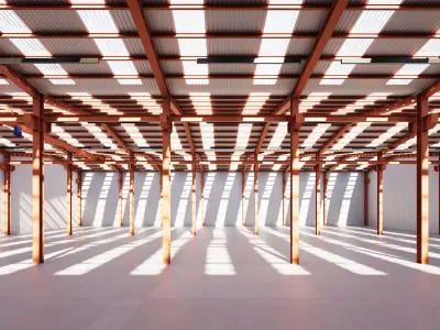 Industrial buildin with interior 2 3D model