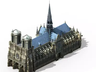 Different dimension - architecture - Notre Dame de Paris 01 3D model