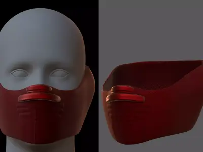 Gas mask helmet 3d model scifi Low-poly  Low-poly 3D model 116