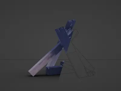 Extinguished Campfire Low Poly Low-poly 3D model