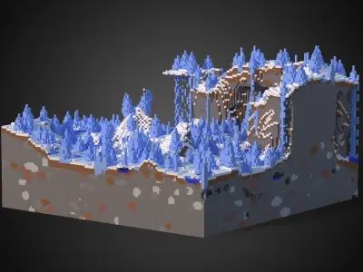 Minecraft Ice Spikes Biome Small Low-poly 3D model