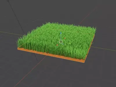beautiful bright green grass 3D model