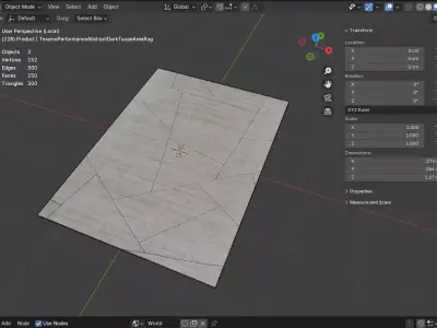 Teramo Performance Abstract Rug - Dark Taupe Area Rug 3D model