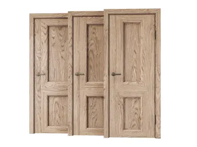 Wooden Door Set V5  3D model