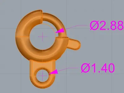 Open Flat Spring Ring Clasp Free 3D print model