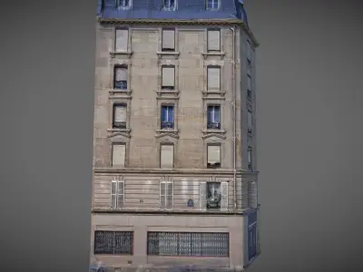 Paris building facade 02 3D model