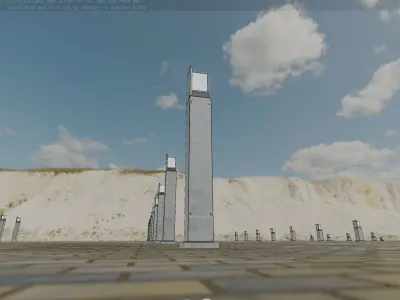 Street Light 8 Bollard 900 mm Galvanized Version 2 Low-poly 3D model