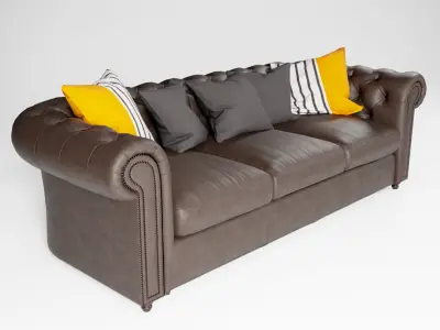 Royal Sofa Set for Living Room Low-poly 3D model