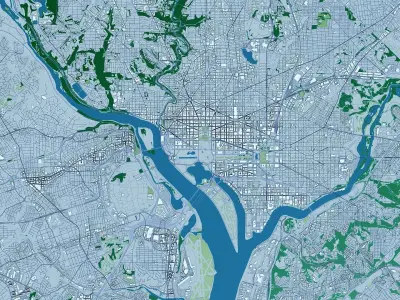 Washington with Terrain 3D model