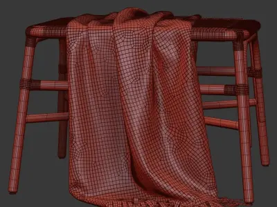 Rattan ottoman MD41  3D model