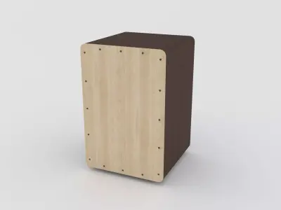 Cajon wooden cuboid 3D model