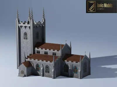 Gothic Church Low-poly 3D model