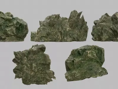 Rock Set Low-poly 3D model 44