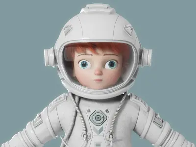Cartoon Astronaut Rigged 3D model