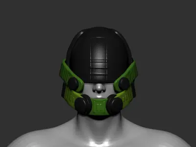 helmet high poly sculpt 3d printable  3D model 171