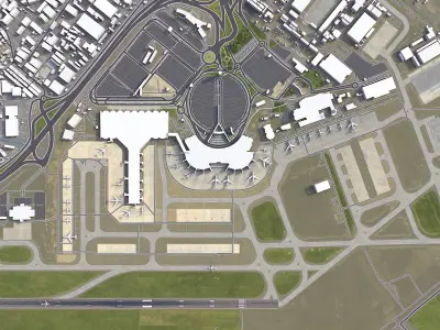 Algiers Airport Low-poly 3D model