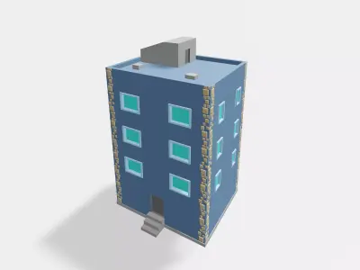 Low Poly Apartment Low-poly 3D model