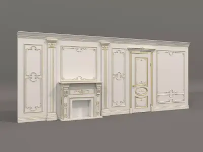 Wall Molding in Classic French style 29 3D model