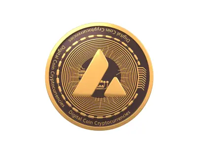 Avalanche Coin v3 001 Low-poly 3D model