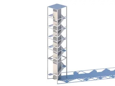 Staircase with Elevator Free 3D model