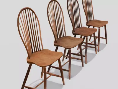 Chair Pack 3D Model Low-poly 3D model