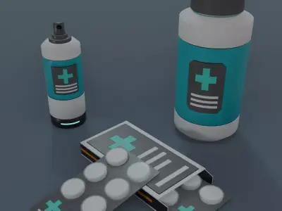 Low Poly Sci-Fi Medical Tool Pack E-002 Low-poly 3D model