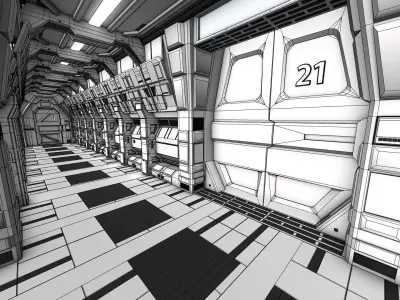 Sci-FI Corridor 3D model